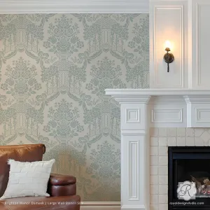 Brighton Manor Damask Wall Stencil