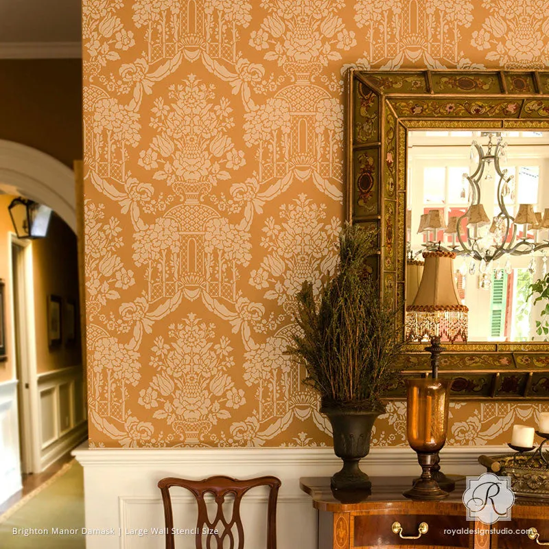 Brighton Manor Damask Wall Stencil