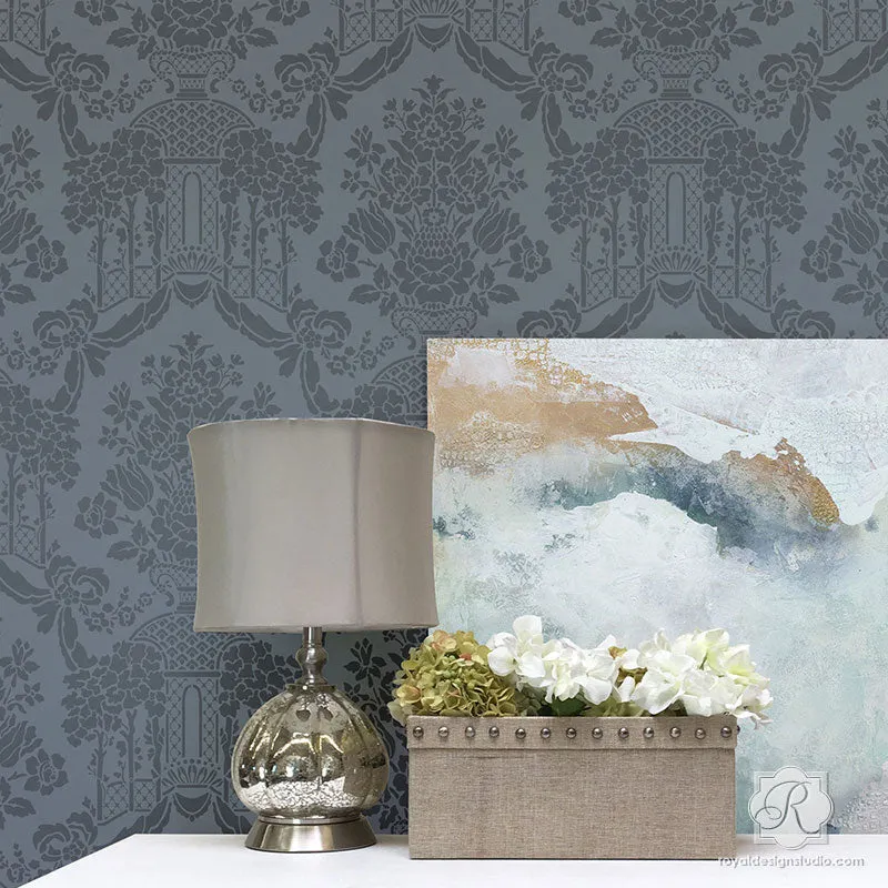Brighton Manor Damask Wall Stencil