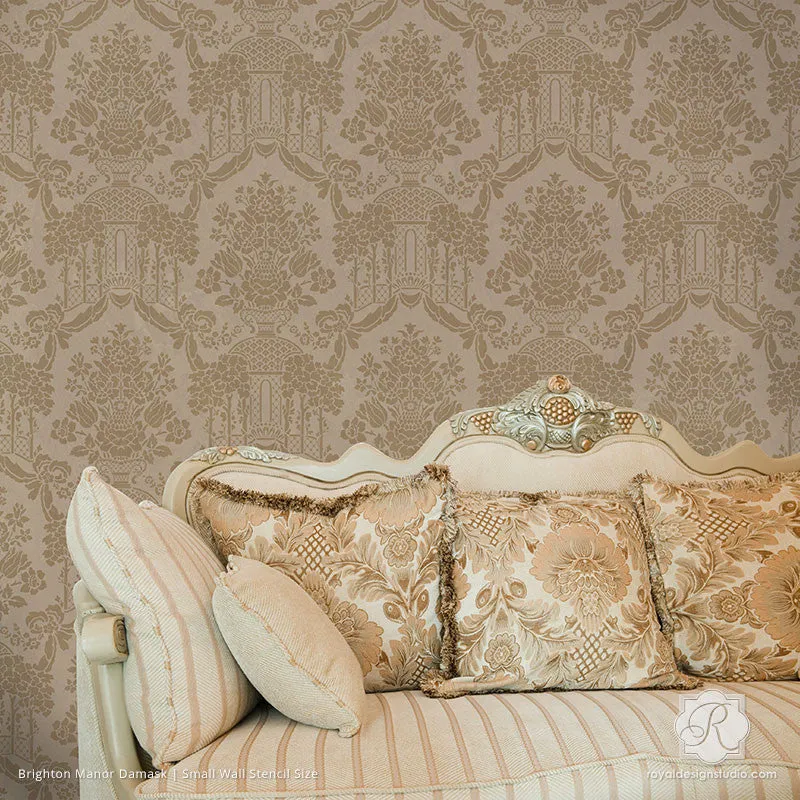 Brighton Manor Damask Wall Stencil