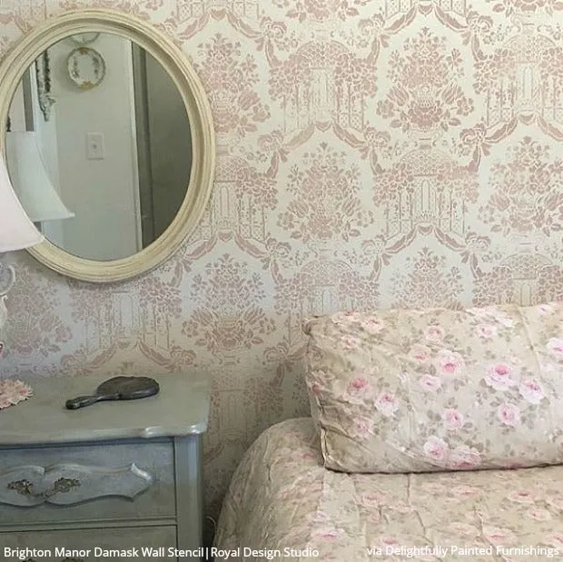 Brighton Manor Damask Wall Stencil