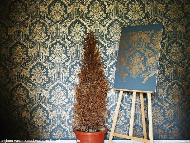 Brighton Manor Damask Wall Stencil