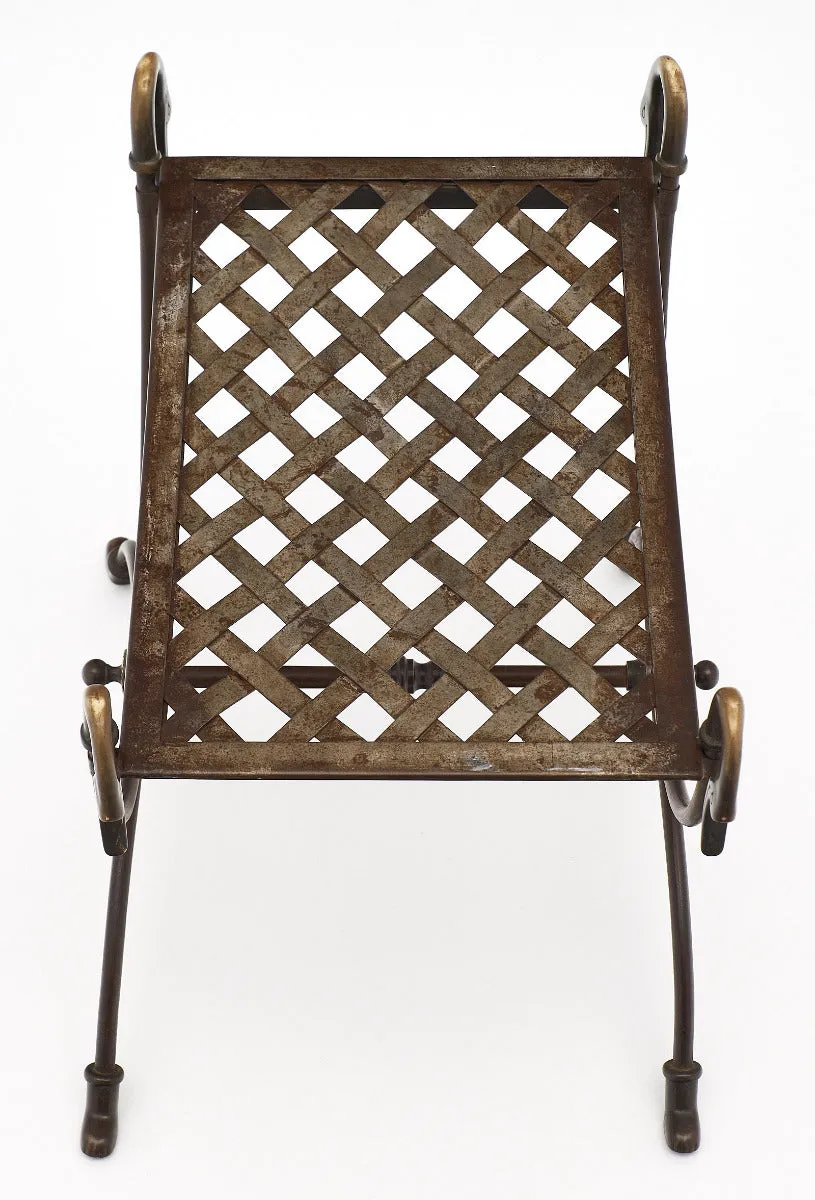 Bronze and Steel Antique Swan Stool