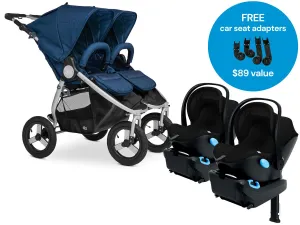 Bumbleride Indie Twin   Clek Liing Twin Travel System - Maritime / Pitch Black