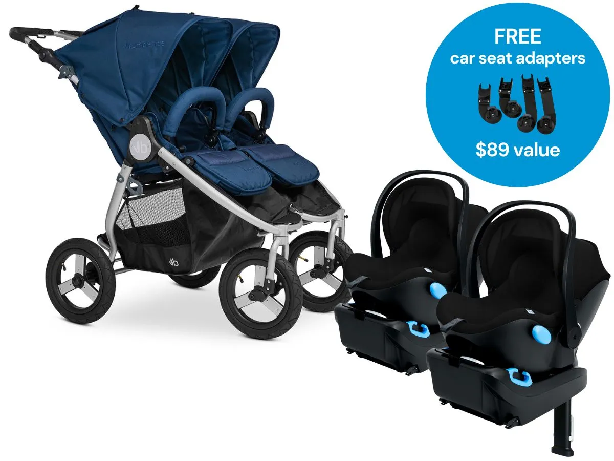 Bumbleride Indie Twin   Clek Liing Twin Travel System - Maritime / Pitch Black