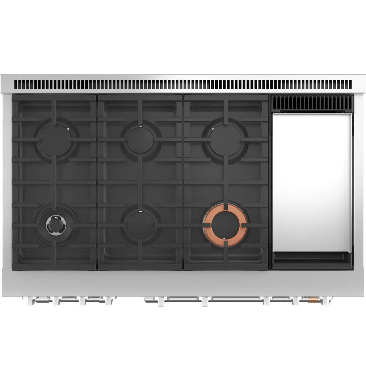 Cafe C2Y486P3TD1 Caf(eback)™ 48" Smart Dual-Fuel Commercial-Style Range with 6 Burners and Griddle (Natural Gas)
