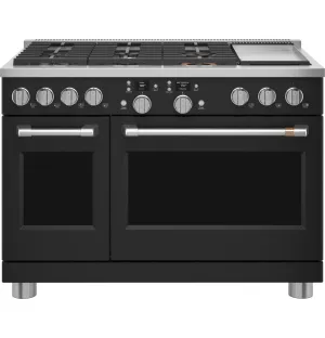 Cafe C2Y486P3TD1 Caf(eback)™ 48" Smart Dual-Fuel Commercial-Style Range with 6 Burners and Griddle (Natural Gas)