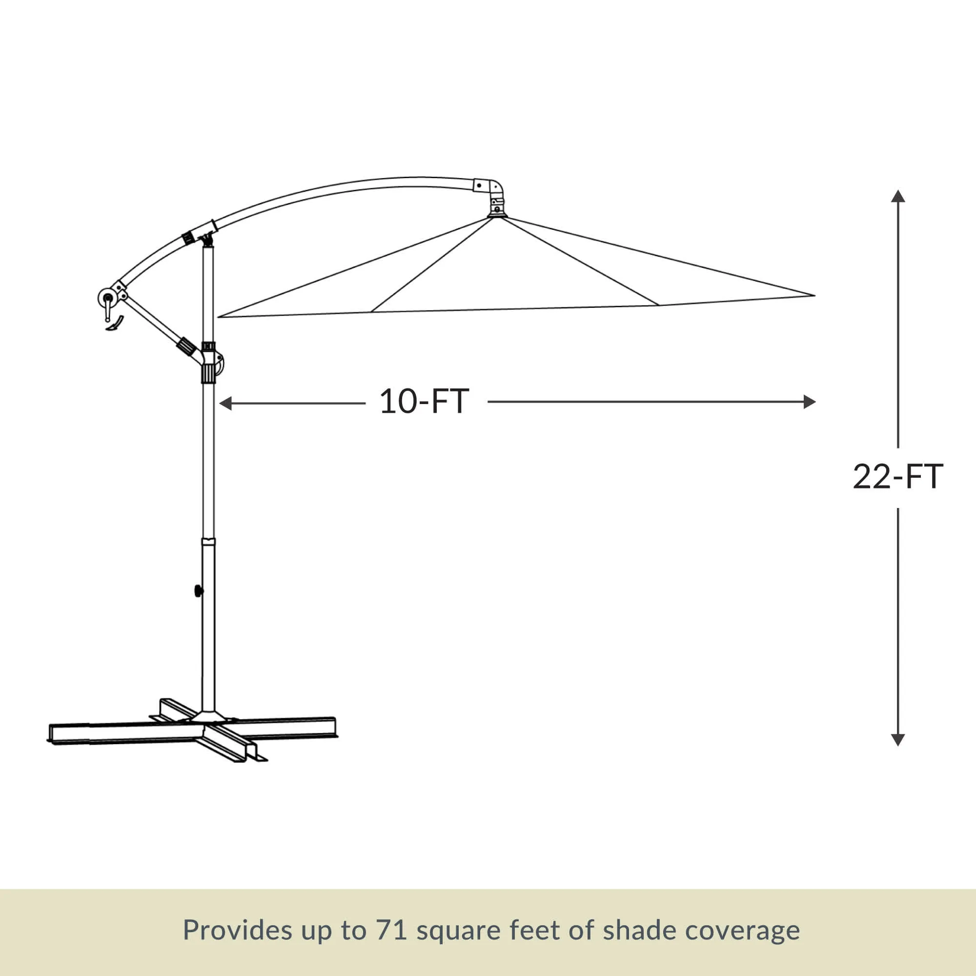Captiva 10-ft Octagonal Cantilever Umbrella with Base - Breez-Tex Canopy