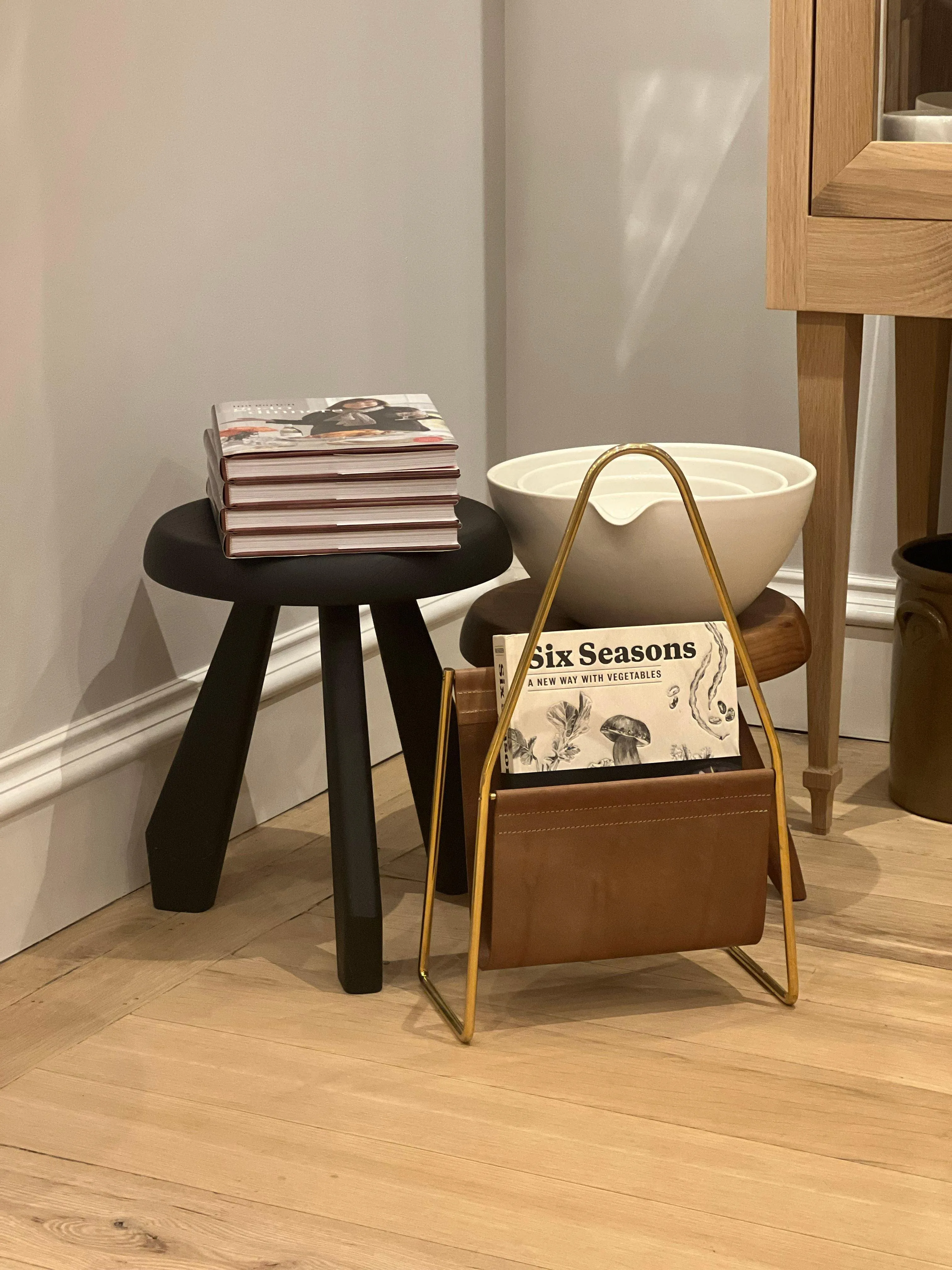 Charlotte Perriand Tabouret Meribel Stool in Black Oak by Cassina