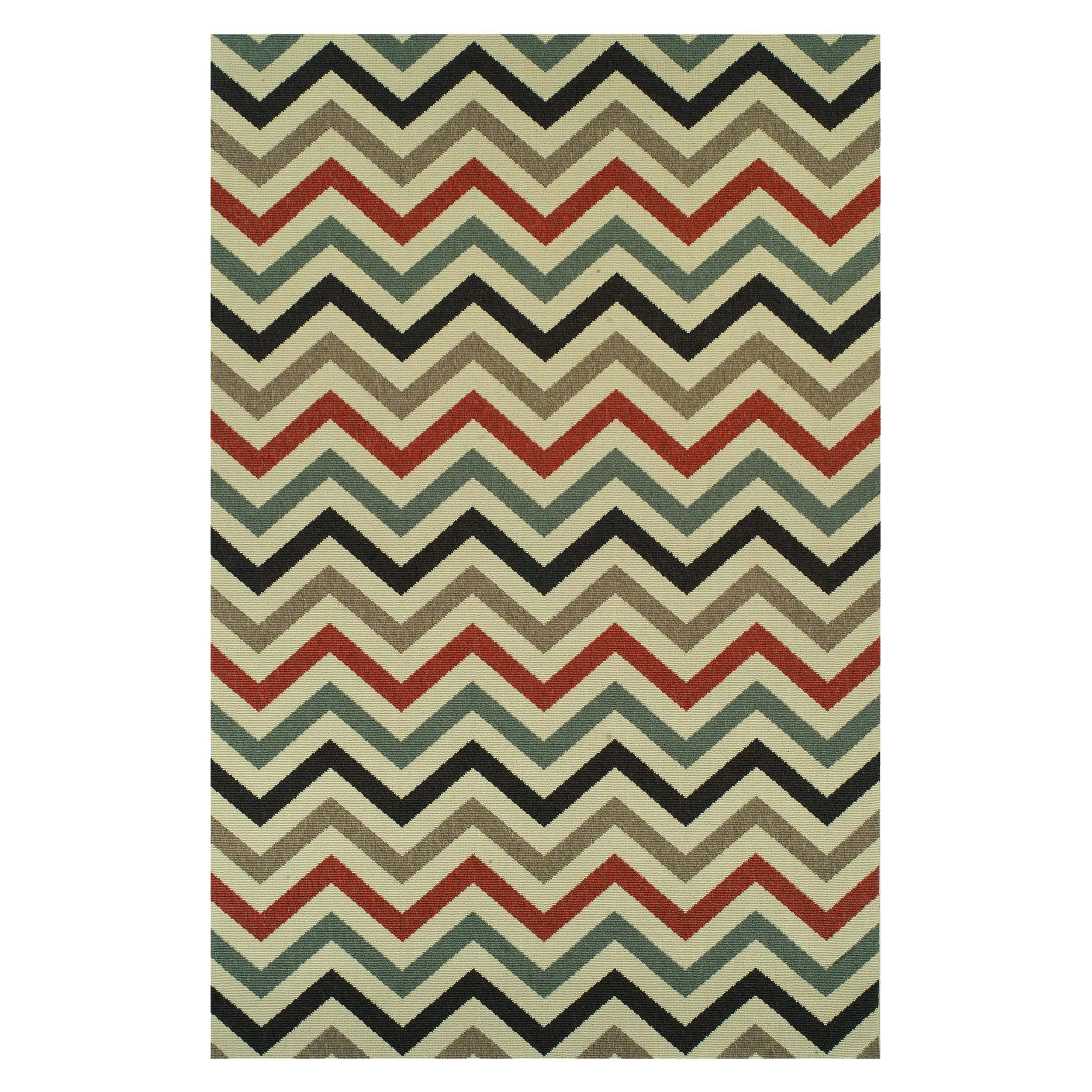 Chevron Zig-Zag Geometric Modern Indoor Outdoor Area Rug