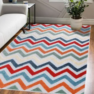 Chevron Zig-Zag Geometric Modern Indoor Outdoor Area Rug