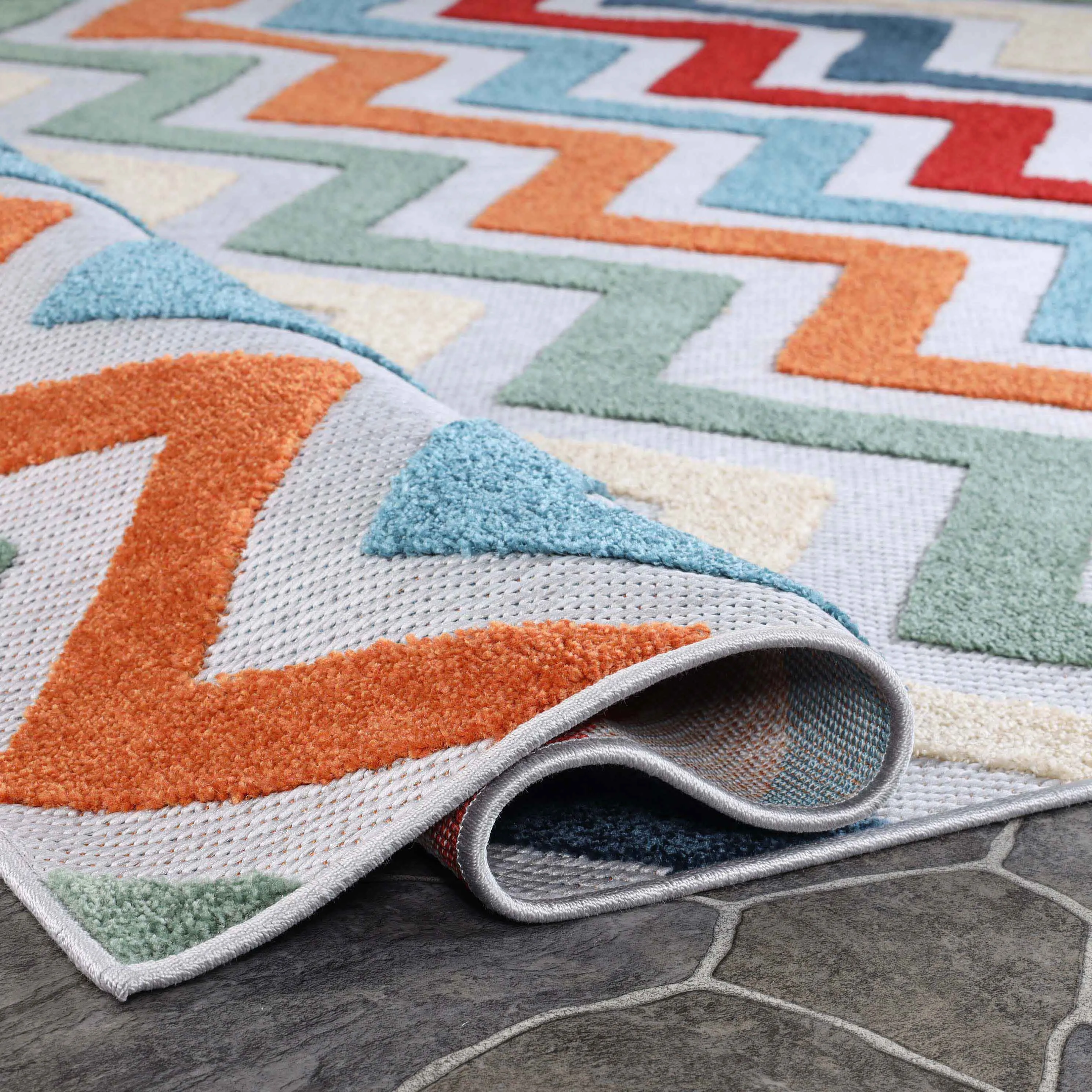 Chevron Zig-Zag Geometric Modern Indoor Outdoor Area Rug