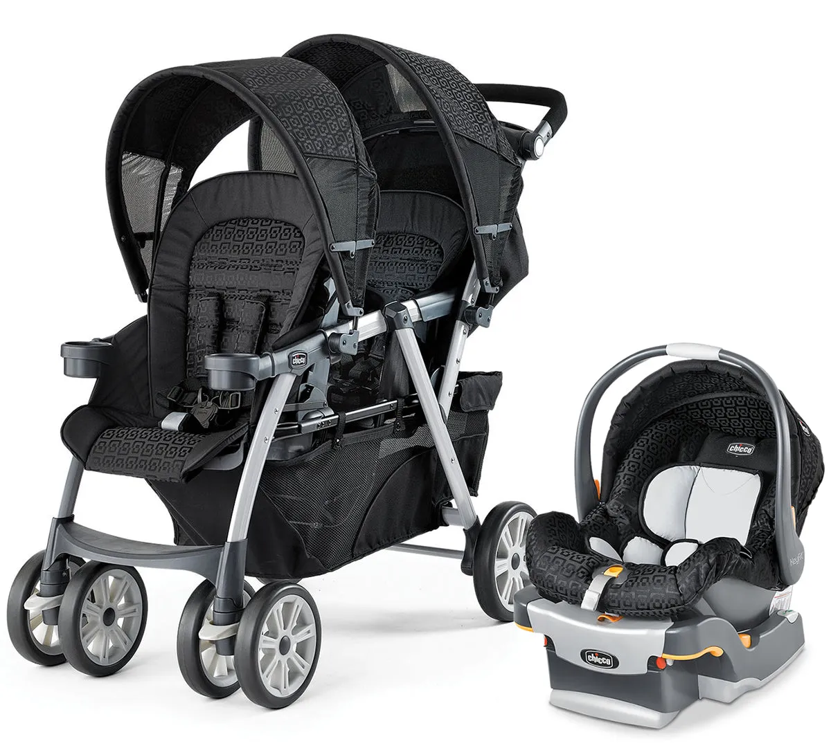 Chicco Cortina Together Double Stroller & Keyfit 22 Car Seat - Ombra