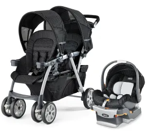Chicco Cortina Together Double Stroller & Keyfit 22 Car Seat - Ombra