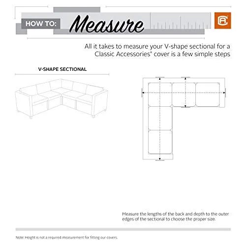 Classic Accessories 55-882-011501-RT Veranda Patio V-Shaped Sectional Sofa Cover, Large, Pebble/Bark/Earth, Patio Furniture Covers