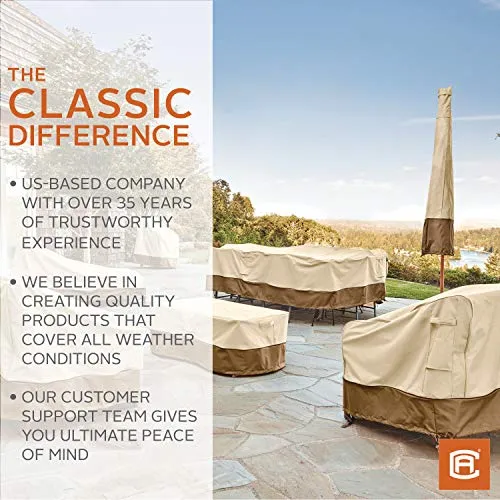 Classic Accessories 55-882-011501-RT Veranda Patio V-Shaped Sectional Sofa Cover, Large, Pebble/Bark/Earth, Patio Furniture Covers