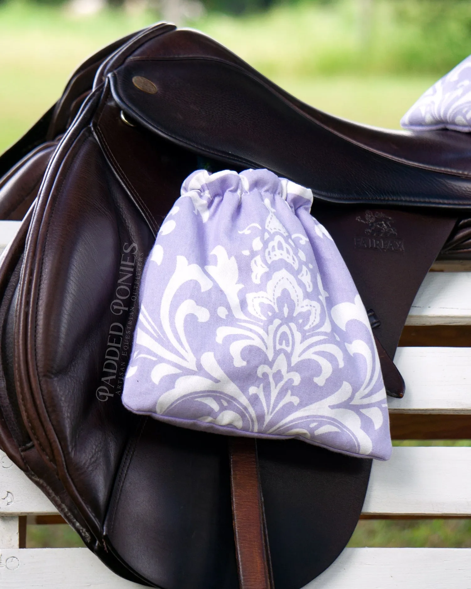 Custom Stirrup Covers Damask