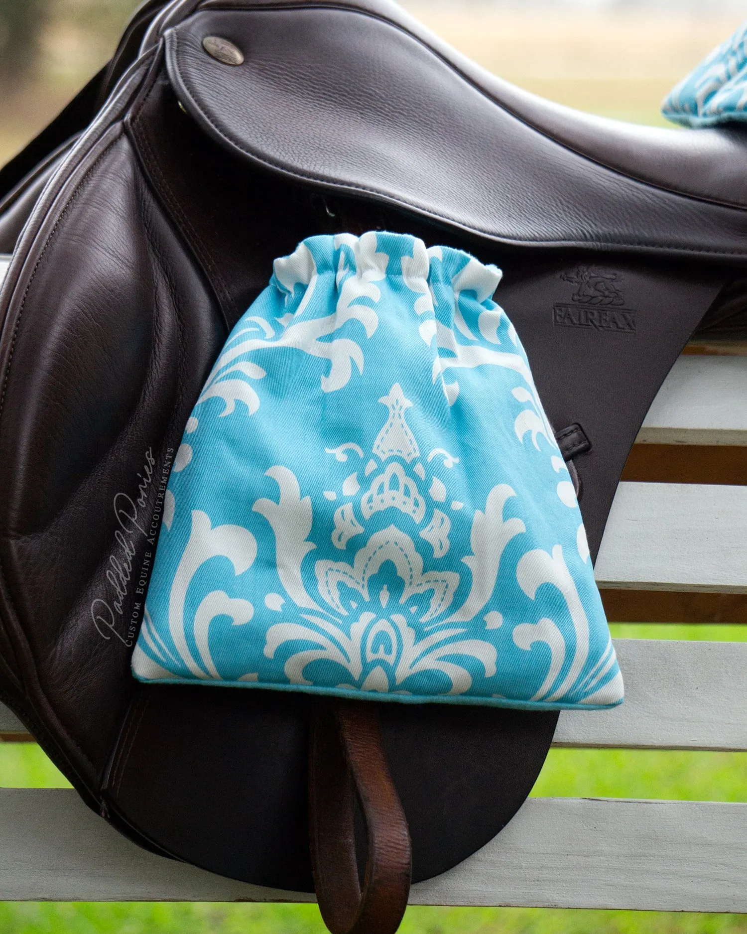 Custom Stirrup Covers Damask