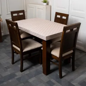DivineTrendz Exclusive - Cream Diamond Elastic Table Cover
