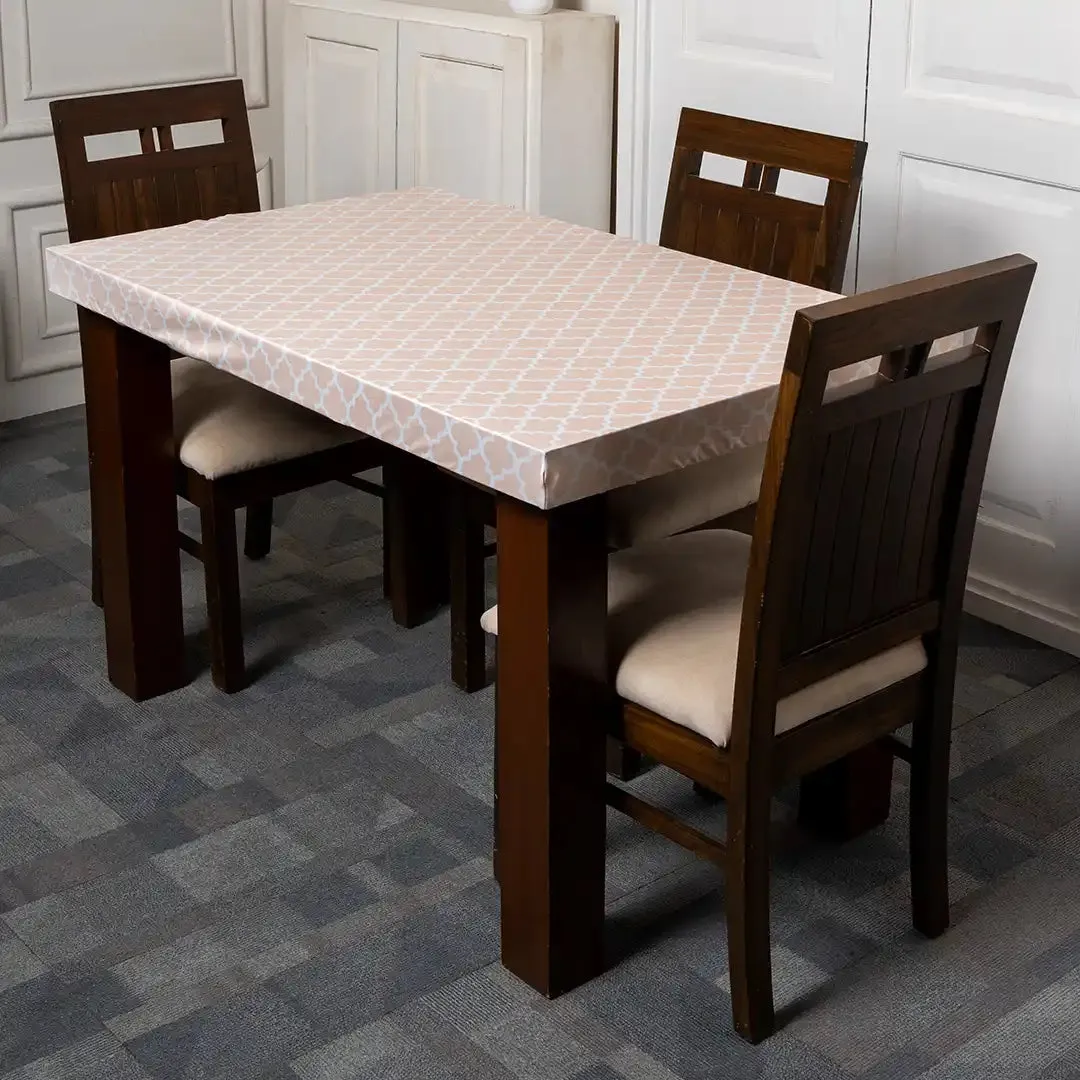 DivineTrendz Exclusive - Cream Diamond Elastic Table Cover