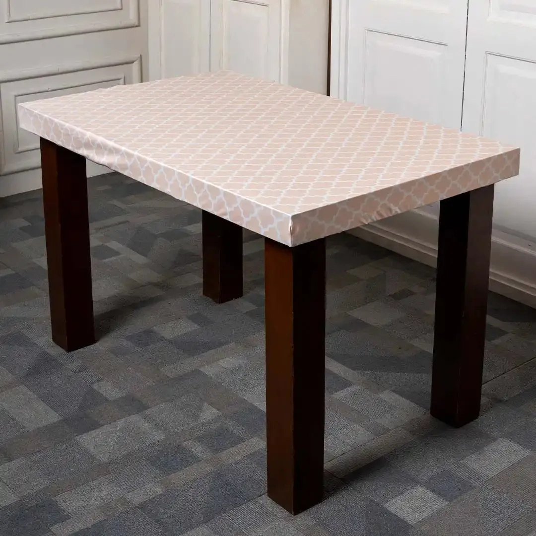 DivineTrendz Exclusive - Cream Diamond Elastic Table Cover