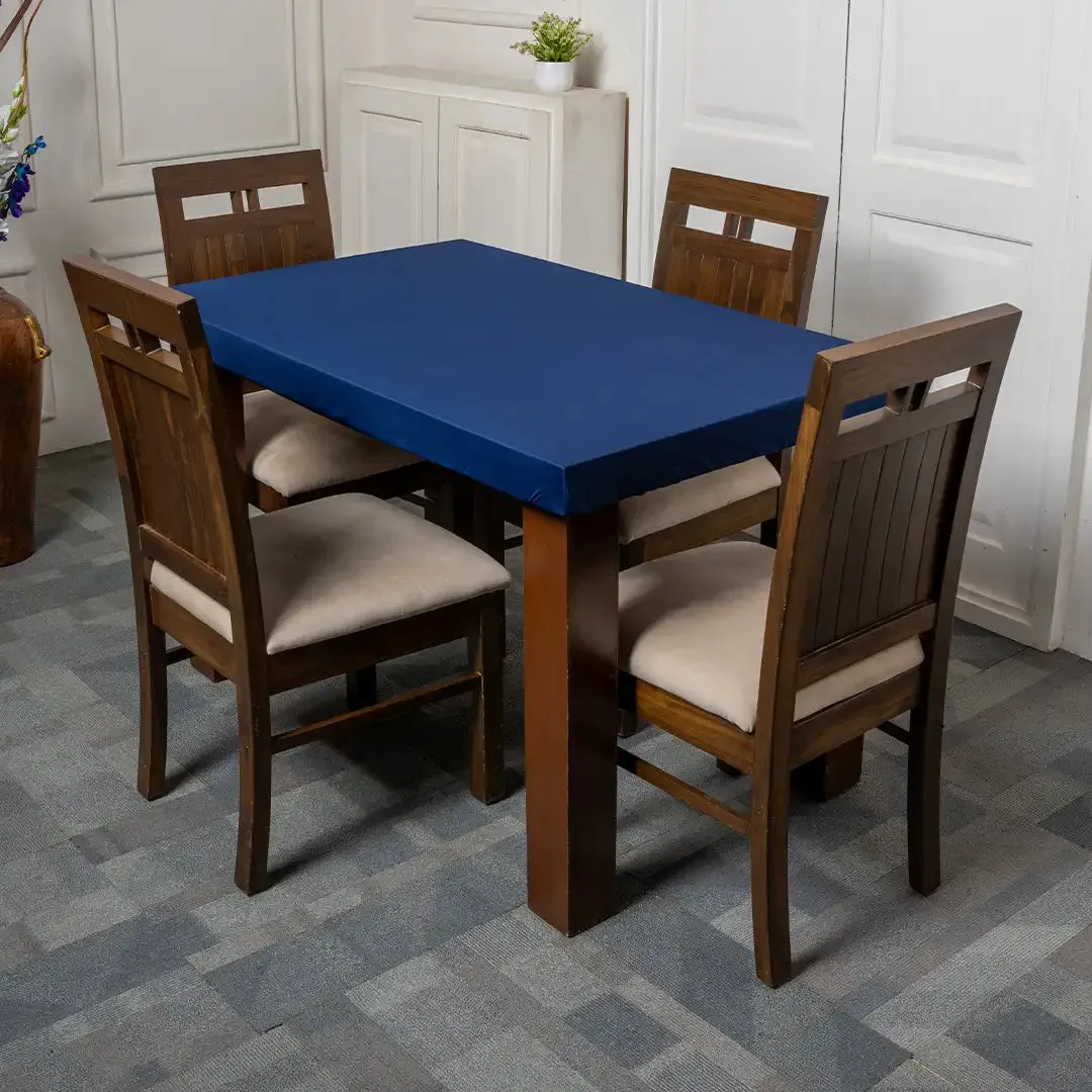 DivineTrendz Exclusive - Navy Blue Solid Elastic Table Cover