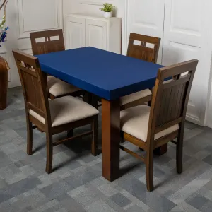 DivineTrendz Exclusive - Navy Blue Solid Elastic Table Cover