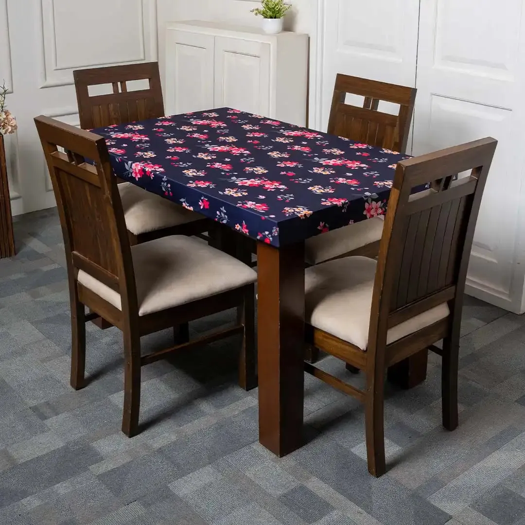 DivineTrendz Exclusive - Purple Flower Elastic Table Cover