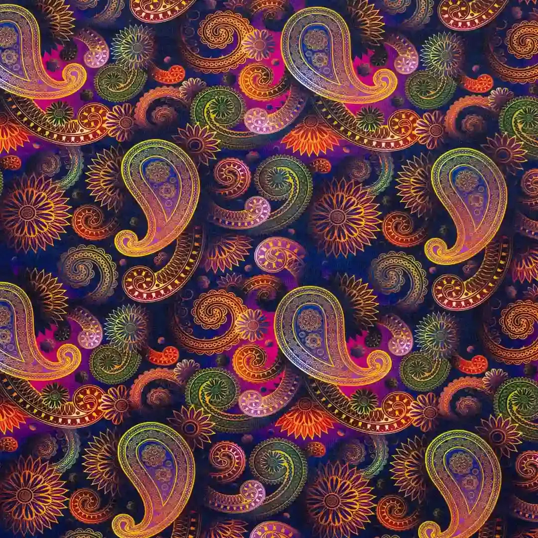 DivineTrendz Exclusive - Purple Paisley Elastic Table Cover
