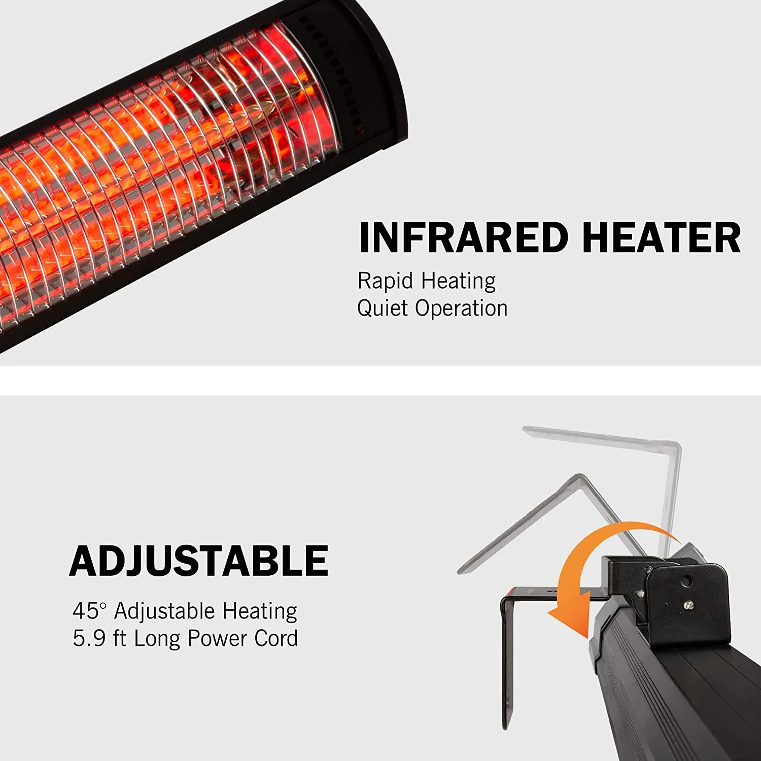E-Macht 750W/1500W Wall Mounted Electric Patio Heater with Remote Control for Garage Ceiling Porch Home Backyard