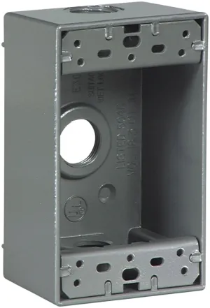Eaton Wiring Devices 1113-SP Outlet Box, 3 -Outlet, 1 -Gang, Aluminum, Black, Powder-Coated, Wall Mounting :EA: QUANTITY: 1
