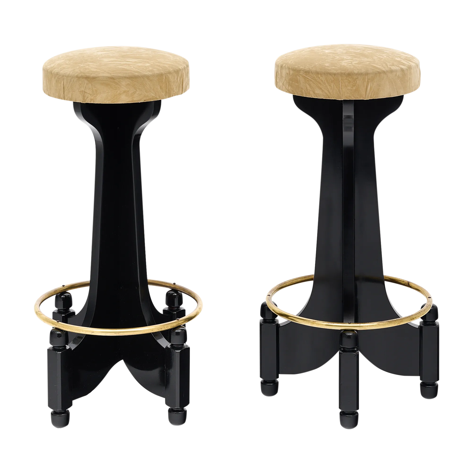 Ebonized Mid-Century Stools