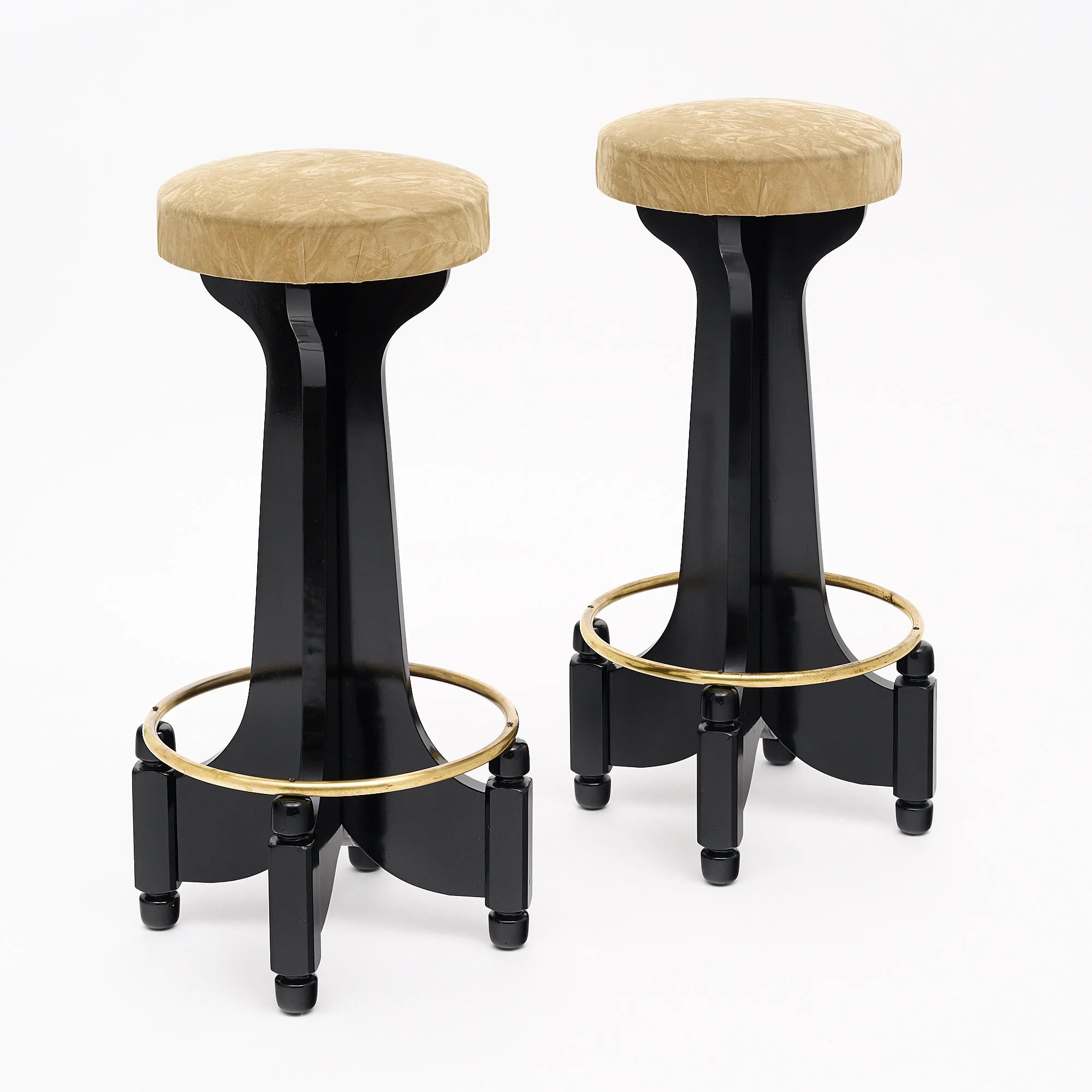 Ebonized Mid-Century Stools