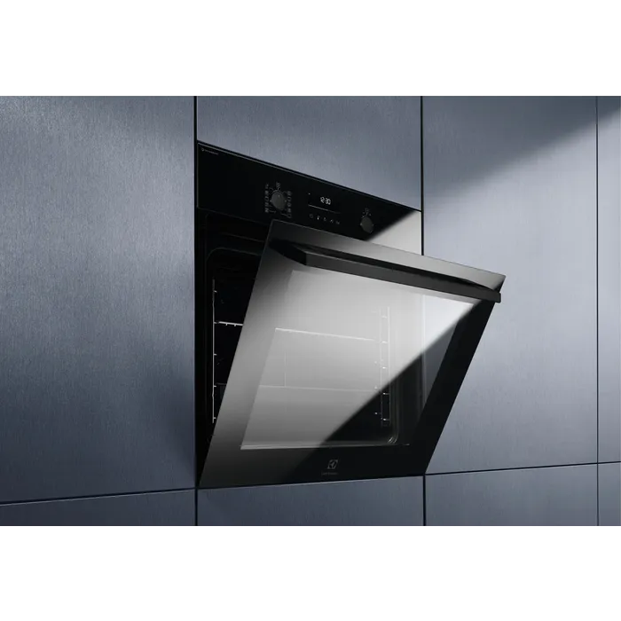 Electrolux 600 SteamBake 72L Built-In Electric Single Oven - Black | EOD6C46K2