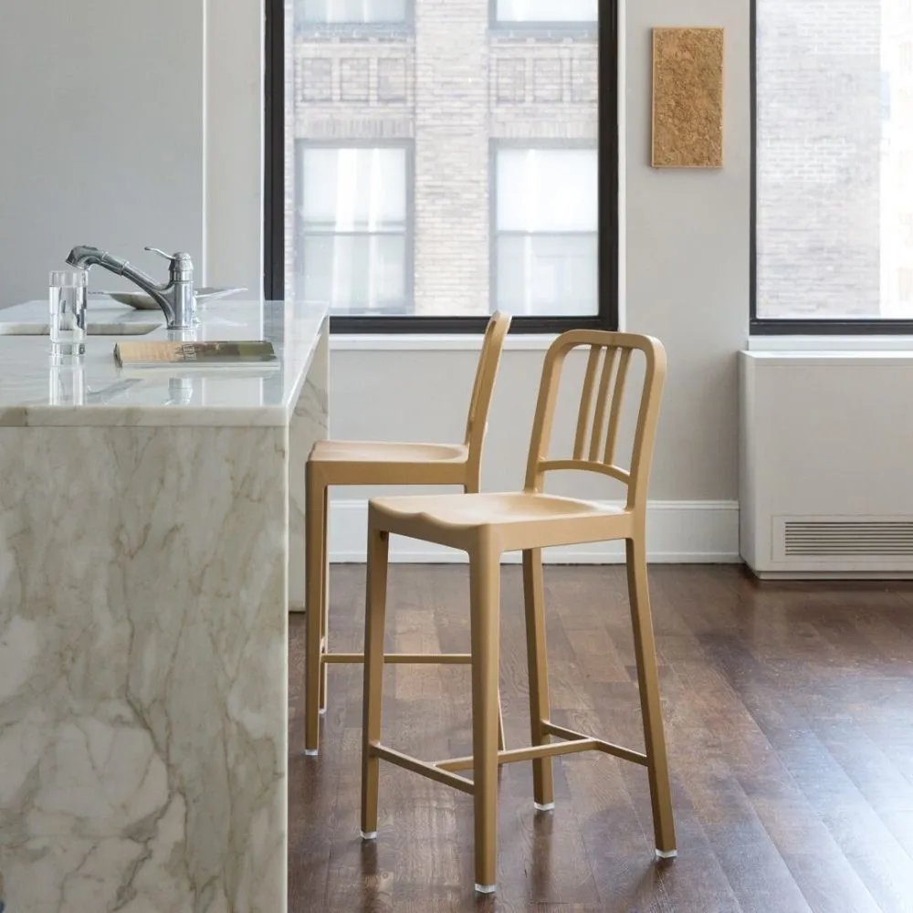 Emeco 111 Navy Counter and Barstool