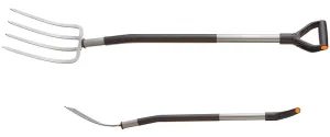 Fiskars 333400-1001 Garden Fork, Pointed Tine, Boron Steel Tine, Steel Handle :EA: QUANTITY: 1