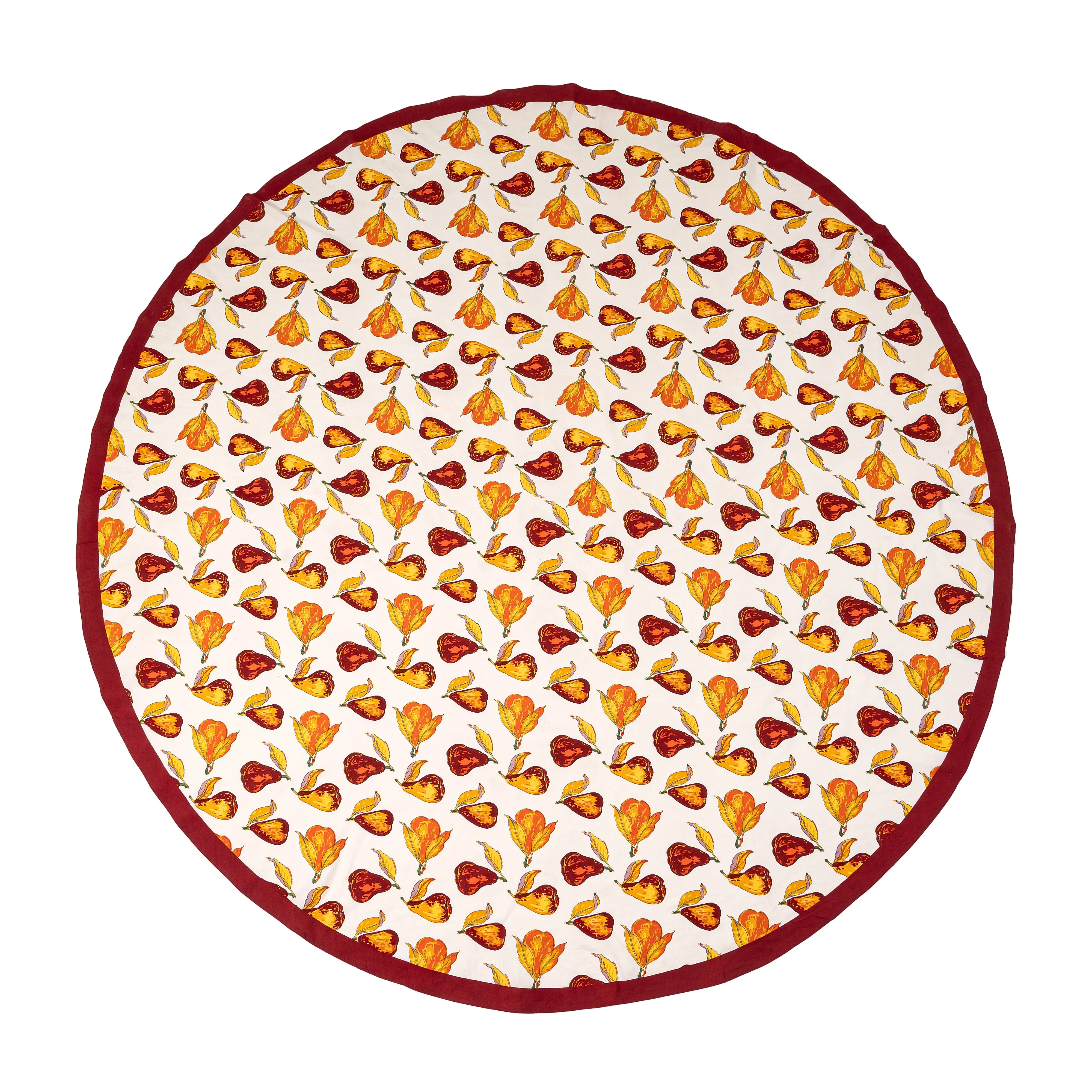 French Tablecloth Orchard Pear Burgundy