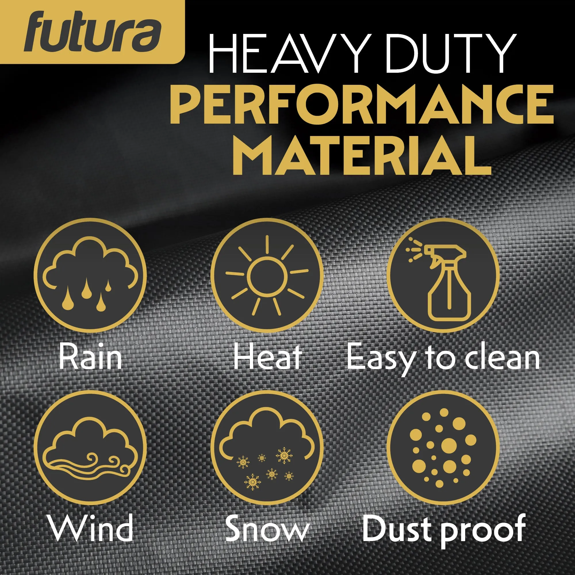 Futura Garden Furniture Cover Weatherproof 125 x 63 x 74cm Rectangular Heavy Duty Rip Resistant Oxford Fabric