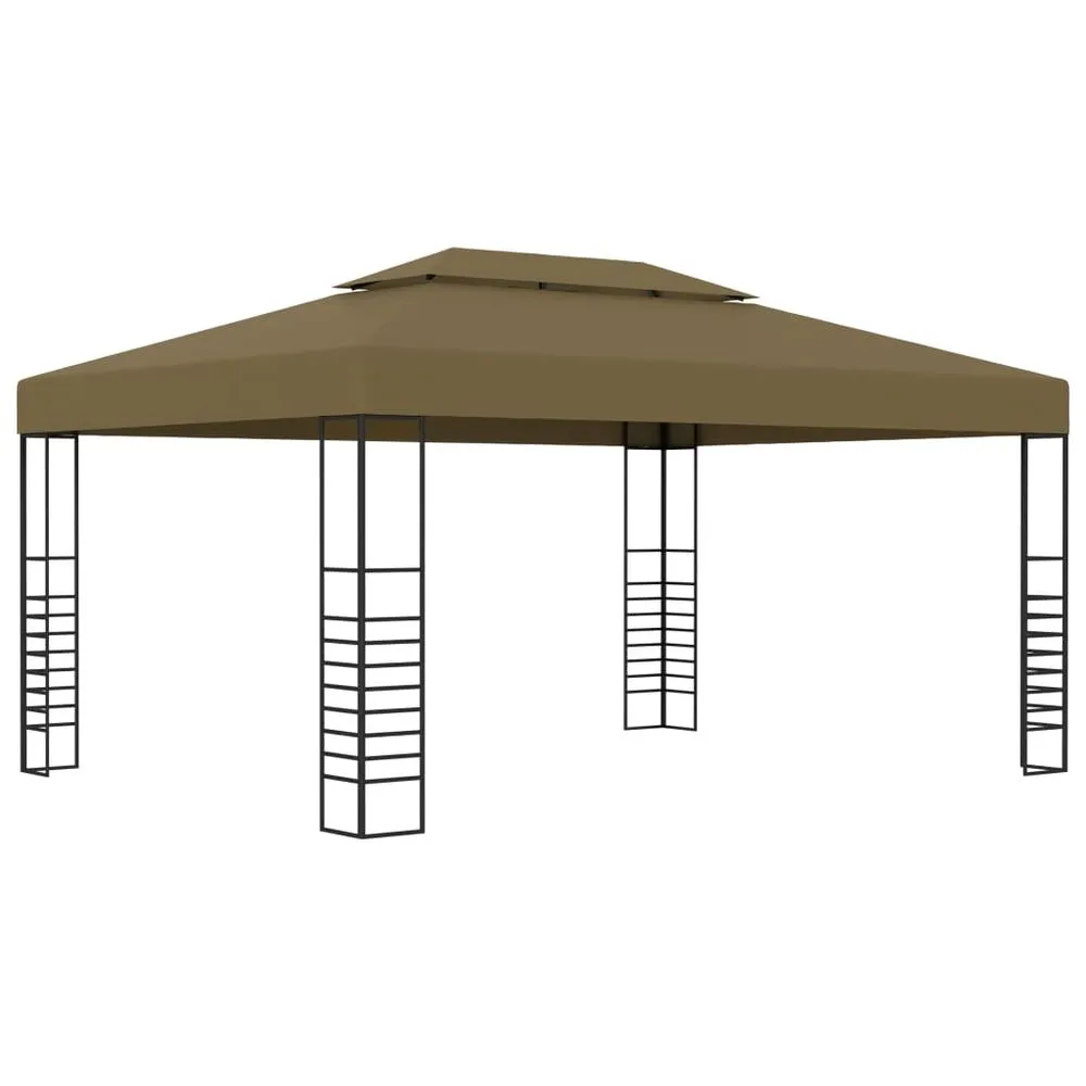 Garden Gazebo Powder-Coated Steel 4x3x2.7 m White