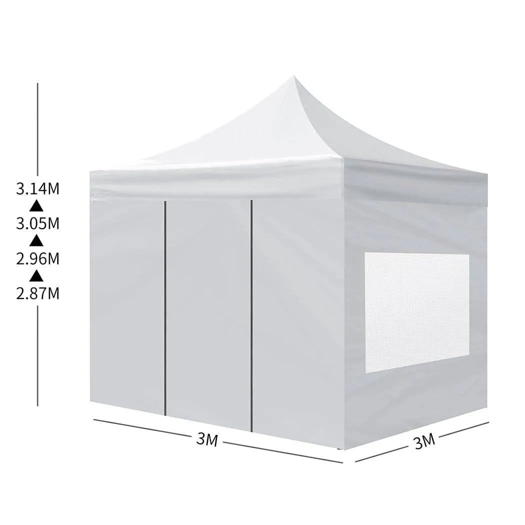 Gazebo Tent Outdoor Marquee Gazebos 3x3 Camping Canopy Mesh Side Wall-Mountview