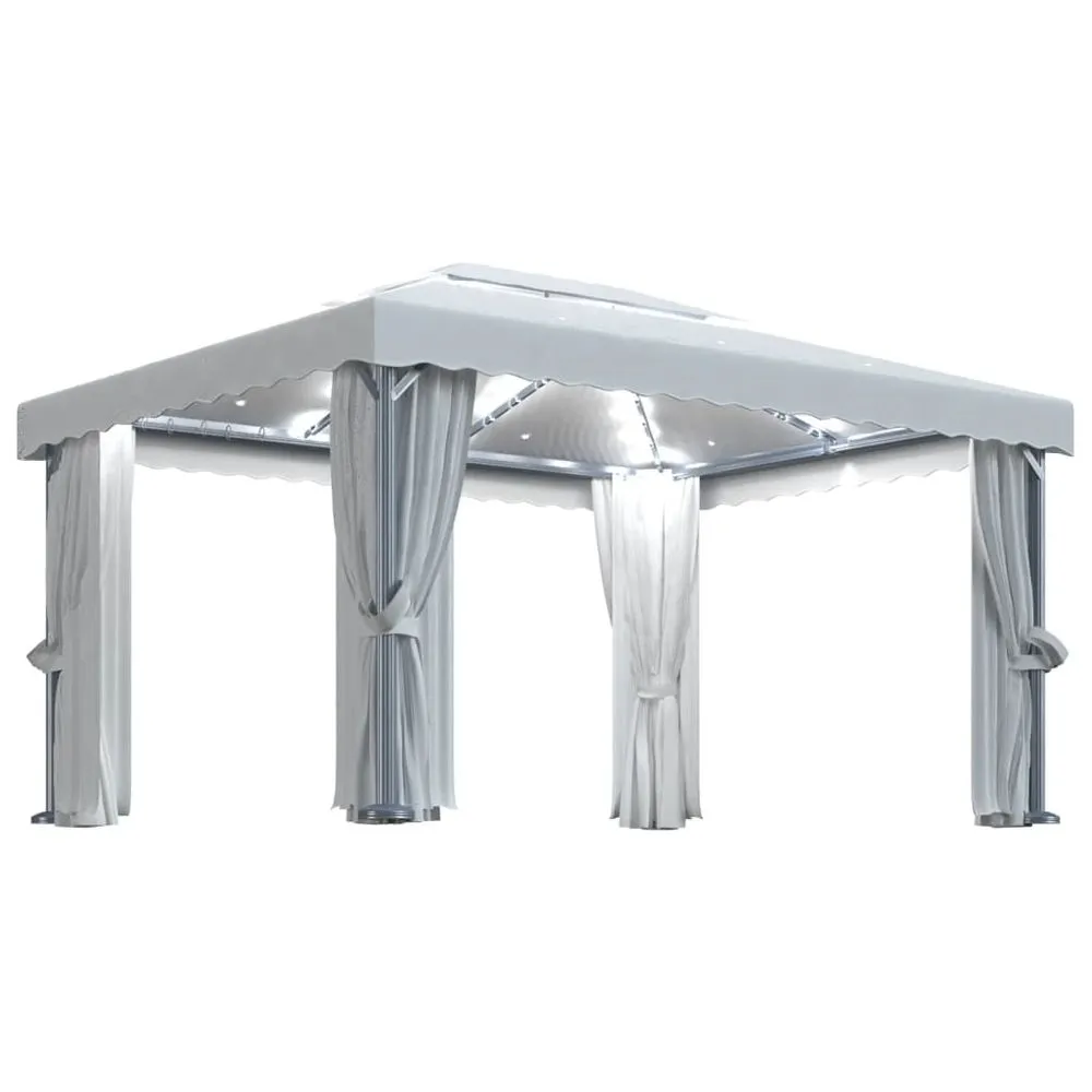 Gazebo Tent with Curtain & LED String Lights