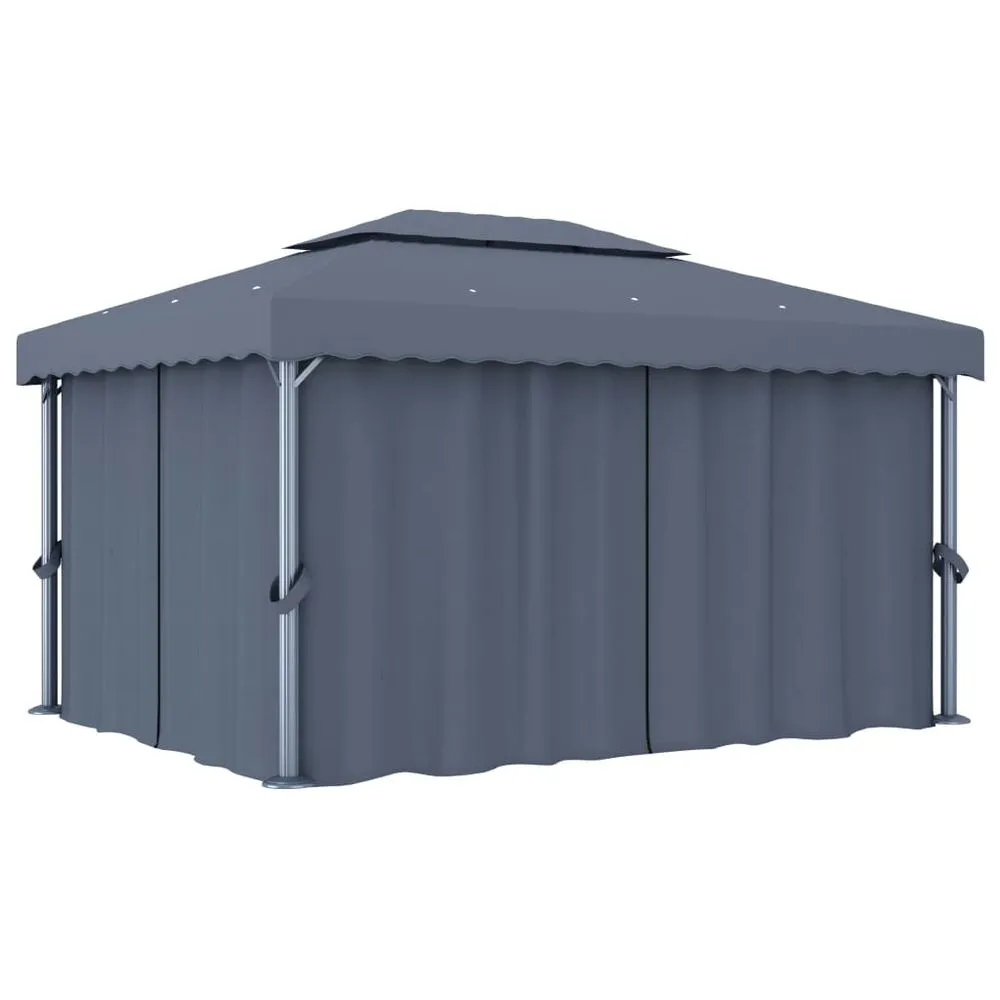 Gazebo with Curtain 4x3 m Cream White Aluminium