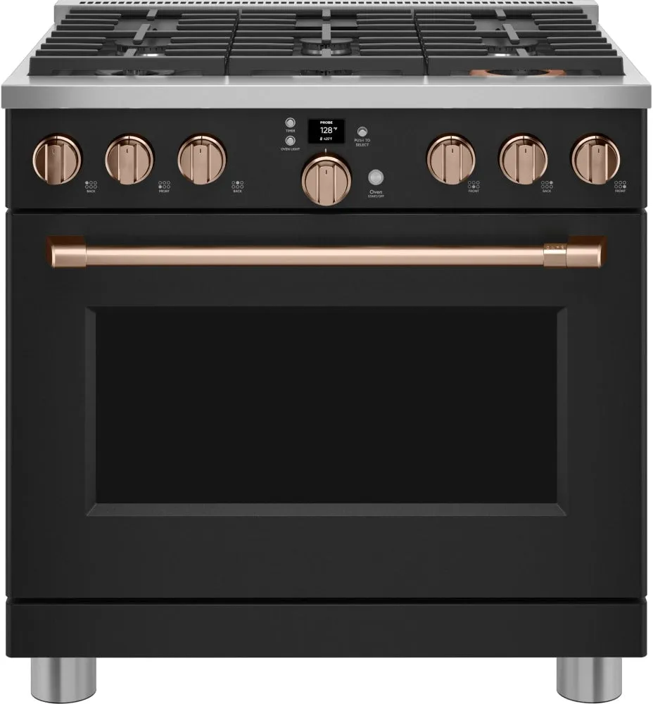 GE Cafe CGY366P3TD1 36" All Gas Professional Range with 6 Burners (Natural Gas) in Matte Black