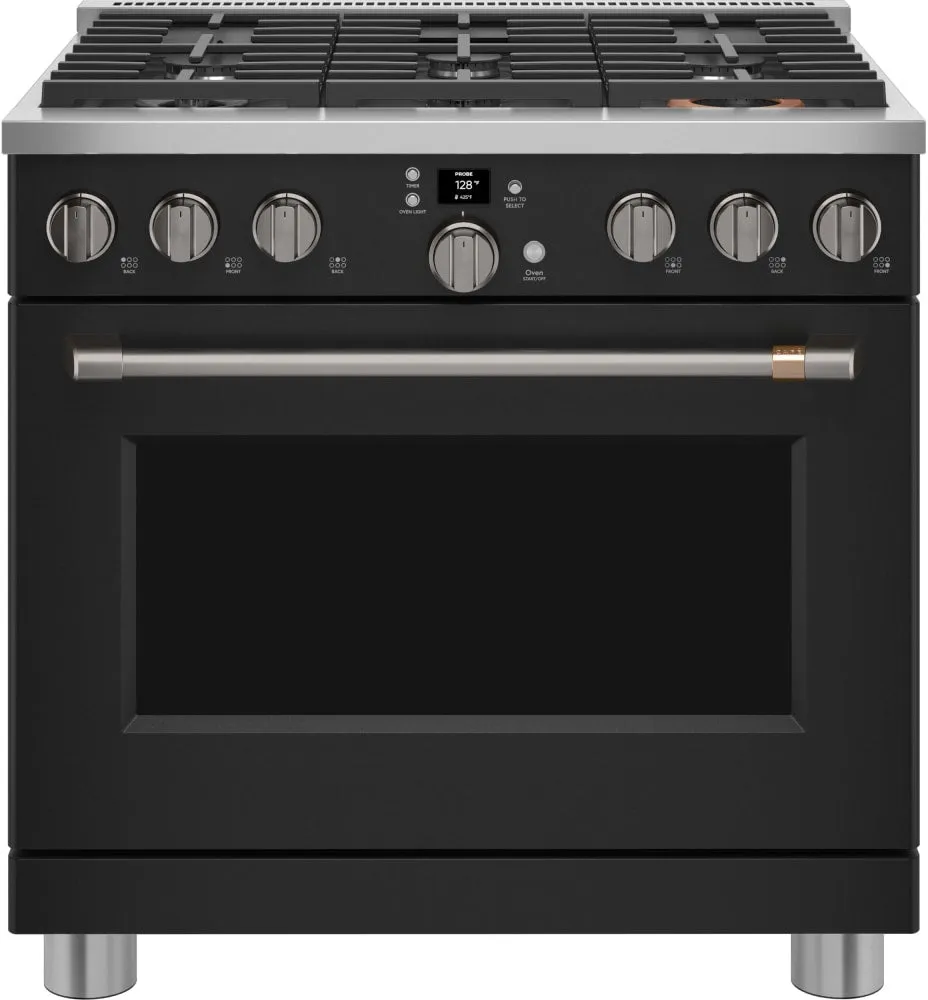 GE Cafe CGY366P3TD1 36" All Gas Professional Range with 6 Burners (Natural Gas) in Matte Black