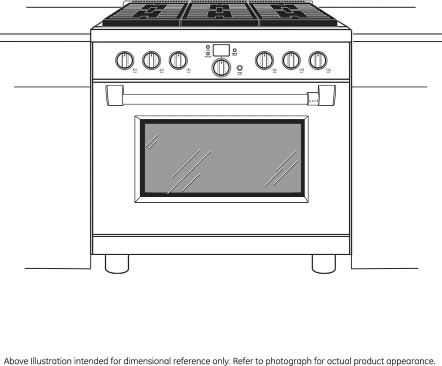 GE Cafe CGY366P3TD1 36" All Gas Professional Range with 6 Burners (Natural Gas) in Matte Black
