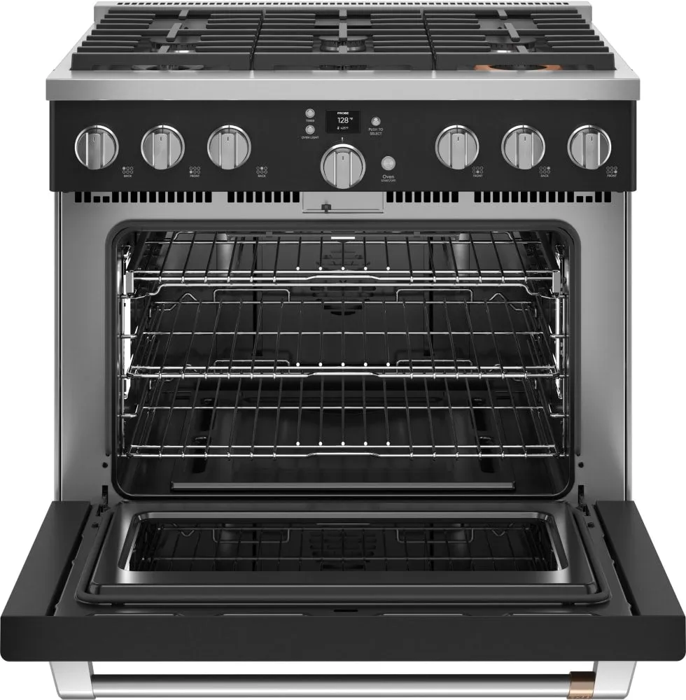 GE Cafe CGY366P3TD1 36" All Gas Professional Range with 6 Burners (Natural Gas) in Matte Black