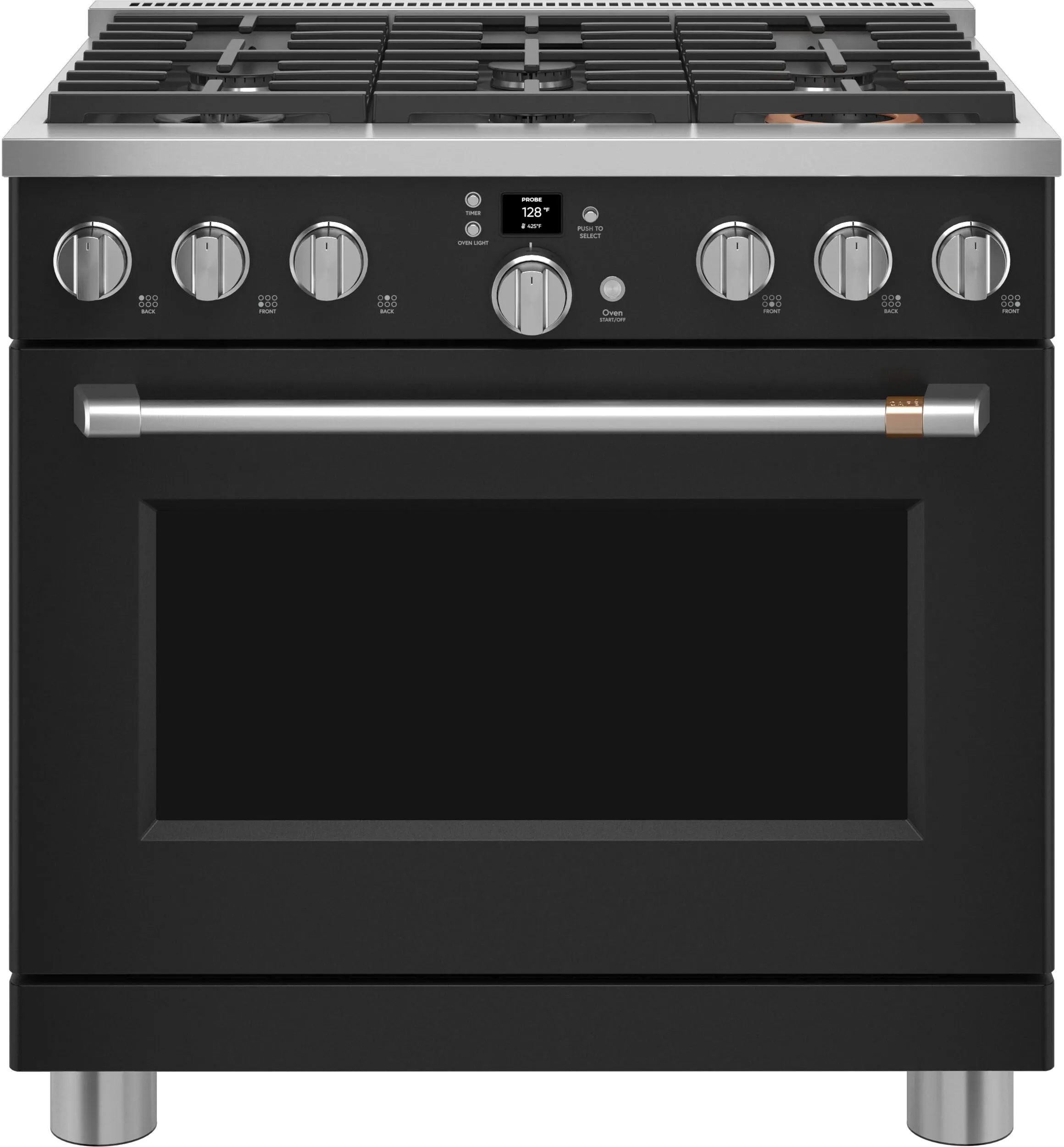 GE Cafe CGY366P3TD1 36" All Gas Professional Range with 6 Burners (Natural Gas) in Matte Black