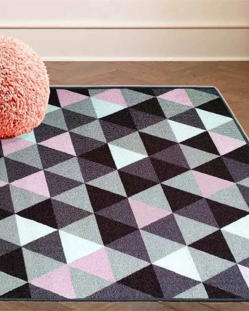 Geometric Triangles Anti-Slip Nylon Area Rug | 3 x 5 ft