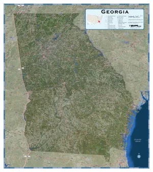 Georgia Satellite Wall Map