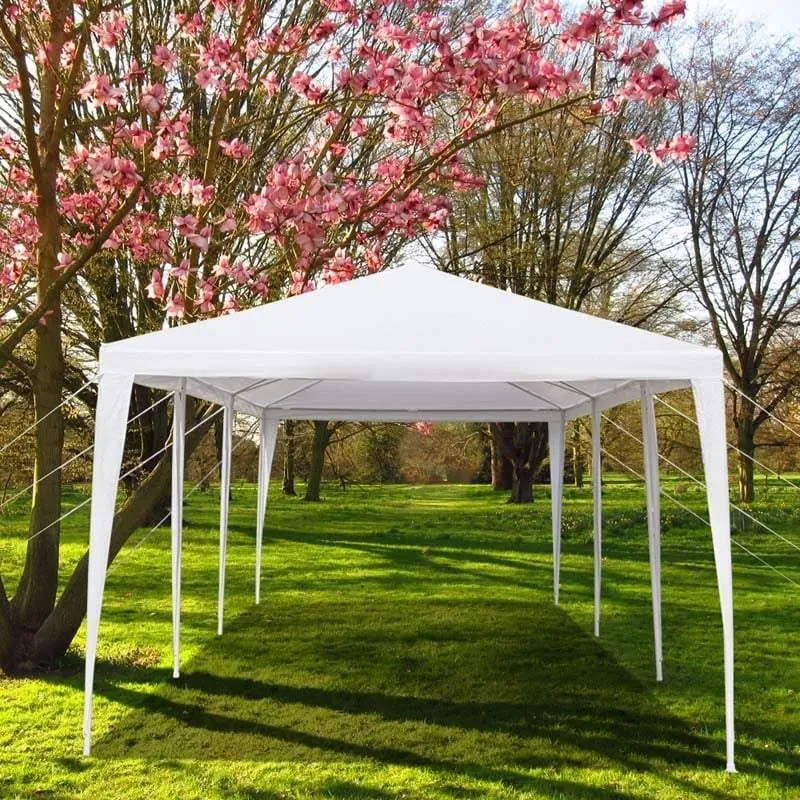 GrandShoppersHub  10' x 30' Canopy Tent Heavy Duty Wedding Party Tent Outdoor Canopy with 6 Removable & 2 Doorways for Wedding Events Beachs BBQs
